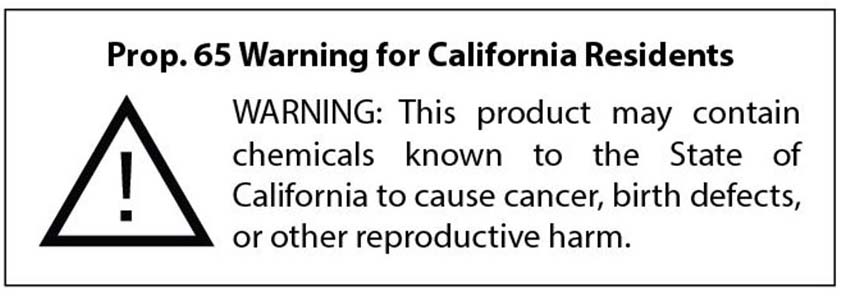 California Prop 65 Warning